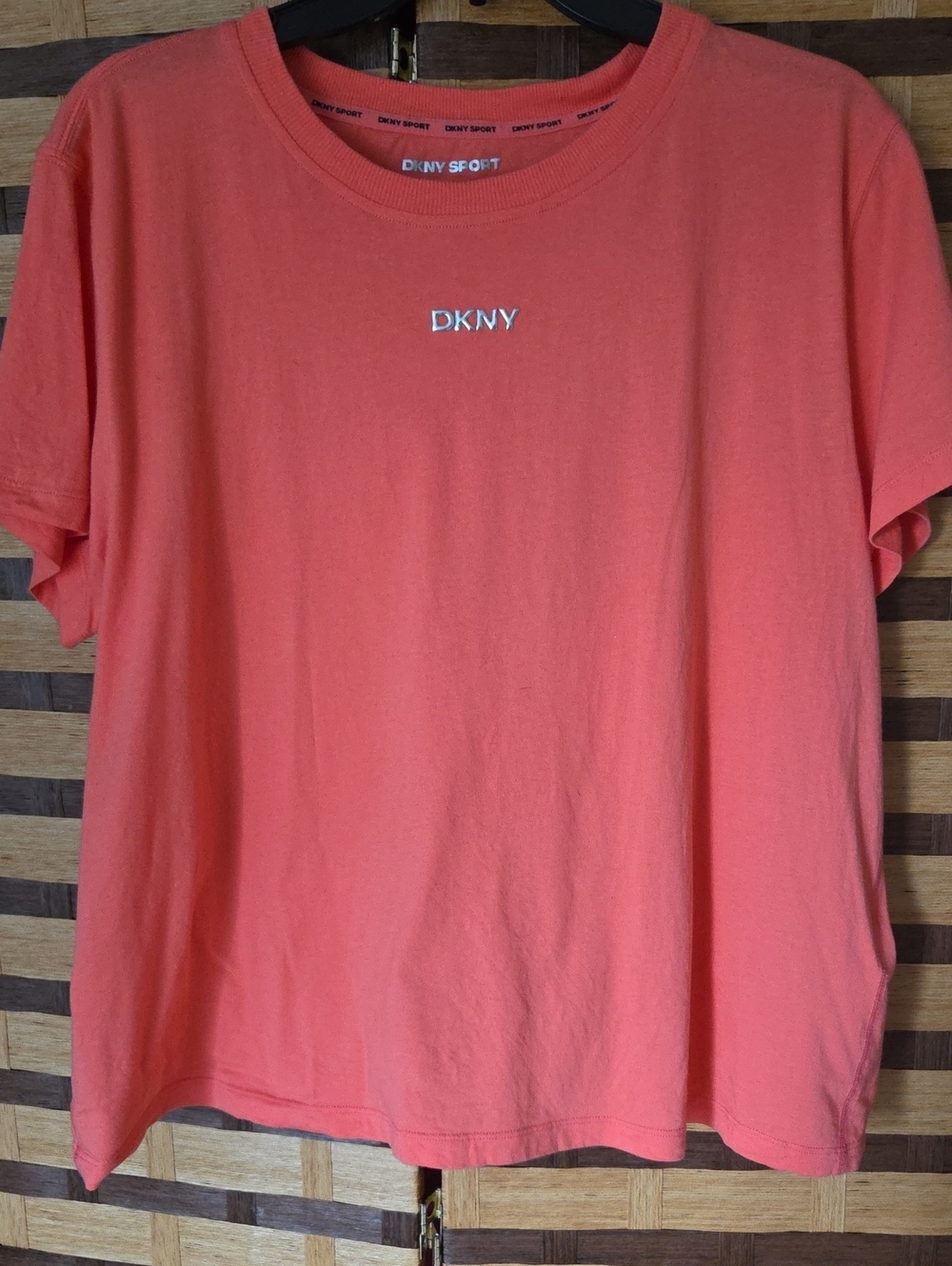 DKNY Coral-Orange Short Sleeve Crewneck Tee